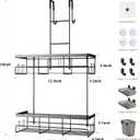Aitatty Over the Door Shower Caddy Hanging: Black Rustproof Shower Organizer over the Door - No Drilling Bathroom Rack for Inside