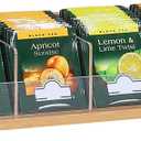 TIOPGHAD Small Bamboo Tea Bag Organizer Storage Holder for Tea Bags Wood Tea Box Containers Tea Rack Teabag Station Stand for Cabinet Countertop Office