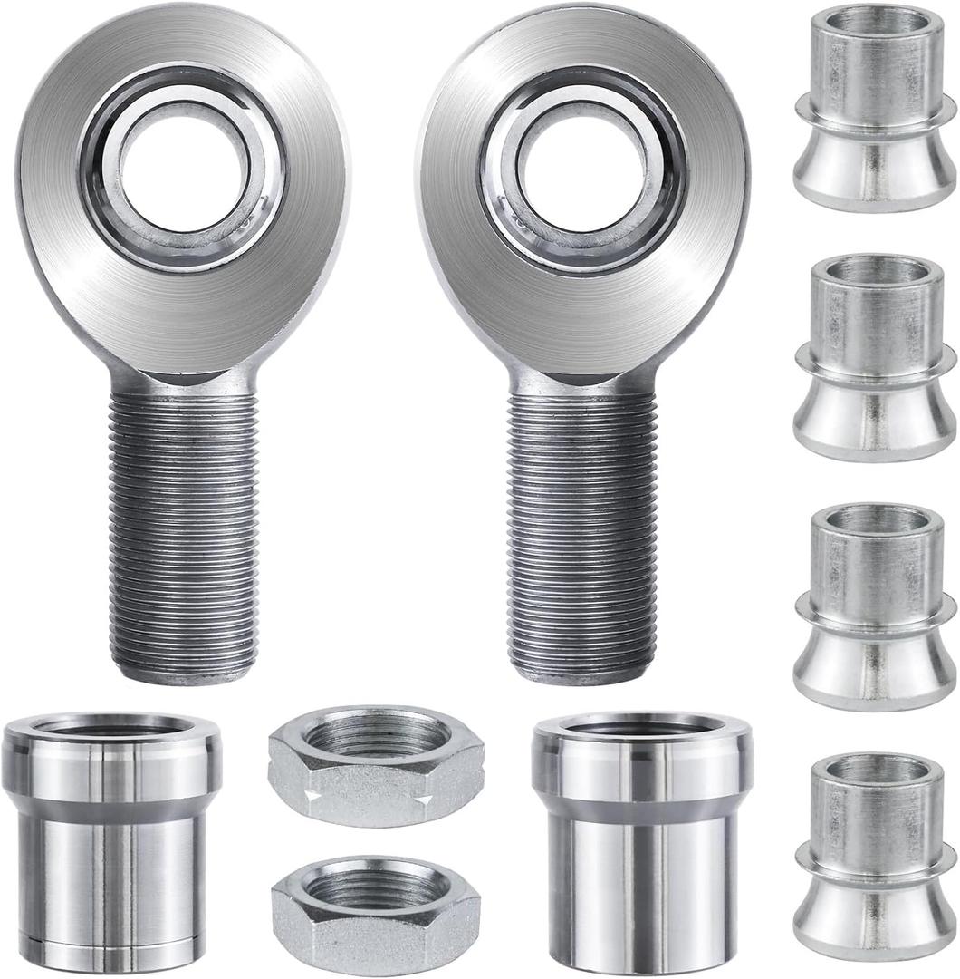 1.25'' Heim Joint Rod End Kit, Right and Left Hand Thread 1 1/4'' Chromoly Joints Heat Treated Chromoly with Round Tube Adapter