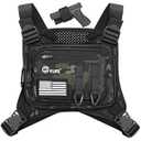 CVLIFE Chest Bag Chest Vest with Pistol Holster Chest Bag for Men Running Chest Pack Adjustable Chest Rig Bag Tactical Vest Bag for Outdoor Black Camo