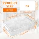 2PCS 6 Qt A4 Paper Storage Box Clear Plastic Case 9x13 Scrapbook Case Stackable Transparent File Box A4 Paper Storage Containers for Craft, Document, Photo, Book13.58" x 9.25" x2.75"