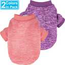 Dog Sweater, Dog Sweaters for Small Dogs, 2, 3 Pack Warm Soft Pet Clothes for Puppy, Medium Large Cat, Dogs Girl or Boy, Dog Shirt for Winter Christmas (Coat Pink+Purple, X-Large)