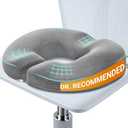 Benazcap Donut Pillow Seat Cushion, Donut Chair Cushions for Postpartum Pregnancy & Hemorrhoids, Memory Foam Seat Chair Cushion for Sciatica & Hip & Coccyx Pain Relief-Grey