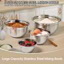 WEPSEN Mixing Bowls Set, 25PCS Khaki Mixing Bowls With Lids Set Stainless Steel Kitchen Large Nesting Metal Bowl 7QT to 1.5QT, Measuring Cups and Spoons for Prepping Cooking Serving, extra large