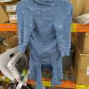 Dog Coats Autumn Winter Jumpsuit for Large Medium Dogs, Warmer Recovery Suit Polar Fleece Dog Bodysuit Lightweight Pajamas Pullover Stretchy Onesie Four-Legged Cold Weather Clothes(5XL, Blue)