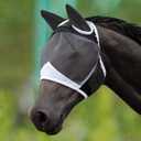 Fly Mask with Ears for Horses Soft Stretchy Mesh Horse Face Cover, Breathable Eye Protection Fly Masks UV Protective Horse Supplies (Black, L)