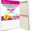 Stretched Canvas for Painting, 2Pack 24X36 Large Canvas for Painting, 12Oz Triple Primed 2/3" Profile Cotton Professional Artist Quality Blank Canvas Frame, Art Canvases for Oil,Acrylic Paint,Gouache