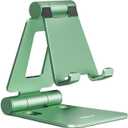Nulaxy Dual Folding Cell Phone Stand, Fully Adjustable Foldable Desktop Phone Holder Cradle Dock Compatible with Phone 16 15 14 13 12 11 Pro Xs Xs Max Xr X 8, Nintendo Switch, All Phones- Green