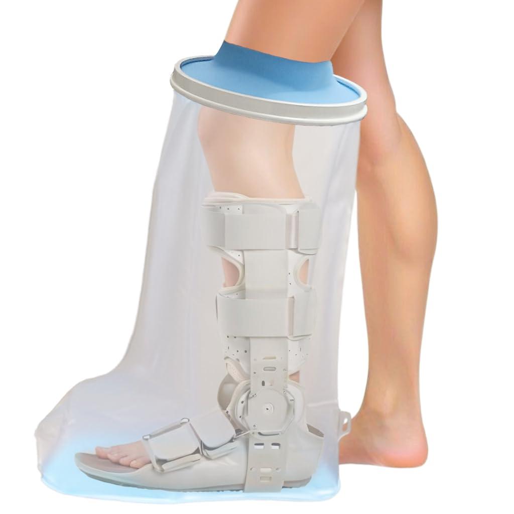 Non-Slip Waterproof Extra Wide Leg Cast Cover for Shower - Protector for Surgery Wounds, Bandage, Large Cast, Knee Immobilizer/Brace, Walking Boots (30 in. Long)