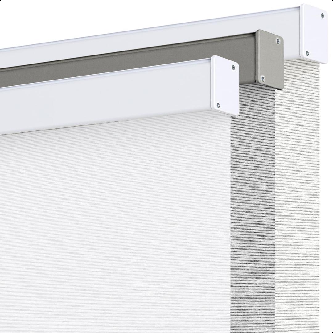 SHECUTE Cordless Blackout Roller Shades for Indoor Windows, Blackout Window Blinds for Home Living Room Bedroom and Office, Free Stop Roller Window Shades with Square Valance (35W x 64L, White) (35"W x 64"H, A.white)