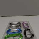 6PCS Black Carabiner Caribeaner Clip,3" Large Aluminum D Ring Shape Carabeaner with 6PCS Keyring Keychain Hook (Multi-color)