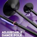 PYY Dance Pole - Adjustable & Portable Dancing Pole for Gym Studio Pub, Chrome Finish, Spinning & Static Modes, No Drilling Required, w/Remote LED Stage Lights, 88"-108"