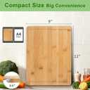 Bamboo Cutting Board, Wood Chopping Board with Juice Groove and Handle, 129 Inch Lightweight Kitchen Cutting Board for Fruit, Vegetables, Bread, Cheese, Snacks, Meat, BBQ, and Serving