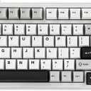 EPOMAKER x Aula F99 Wireless Mechanical Keyboard, Hot Swappable Gasket Custom Gaming Keyboard with Five-Layer Padding, BT/2.4GHz/USB-C, 8000mAh Battery (White Grey, Graywood V3 Switch)