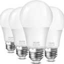A19 LED Light Bulb, 9 Watt Equivalent 60 Watt Led Light Bulb, Bright Light Bulb 850LM, Non-Dimmable, Daylight White 5000K, Standard E26 Base, CRI 85+, No Flicker, ETL Listed, 4 Pack