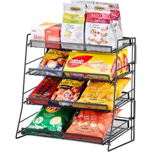 Candy Display Rack, Snack Display for Counter, Concession Stand, Mesh Chip Holder for Stores, Office