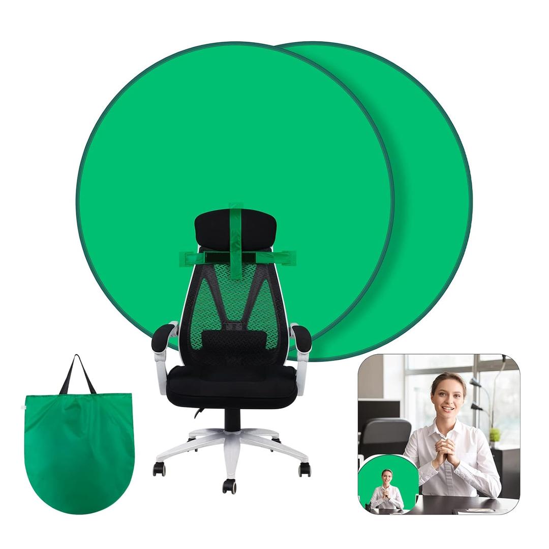 Portable Green Screen Chair,GRABADO 56 in Greenscreen Backdrop with Stand,Collapsible Small Green Background,Chroma Key,Background Screen for Photography Streaming Gaming Zoom Video Chats and Meeting