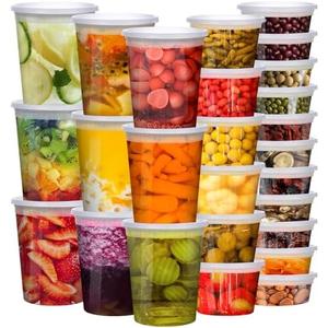 vivigu Deli Containers with Lids 48 Sets [8,16, 32 oz 16 Each ] - Food Storage Containers with Lids Freezer Safe, Soup Containers for Restaurant, BPA Free | Portion Control | Leakproof | Microwave