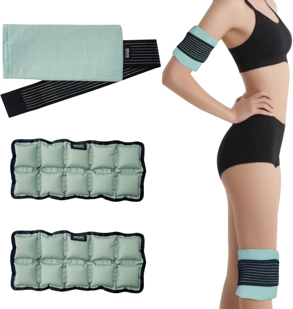 Ice Pack for Injuries Reusable (2-Pack) - Hot & Cold Therapy Gel Pack, Adjustable Cold Compress & Microwaveable Heat Pad for Knee, Ankle, Neck & Elbow Pain Relief