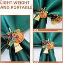 Amosfun 4pcs Halloween Napkin Rings Pumpkin Witch Napkin Holders Serviette Buckles Halloween Party Supply Table Decorations