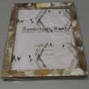 Beyond Your Thoughts 8x10 Picture Photo Frame Glass 1 Pack Antique with Matted for 5X7 Peacock Blue Color, Vertical or Horizontal, Table Top and Wall Mounting Display