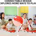 Large Scooter Board for Kids, Plastic Floor Scooter Board with Handles and Buckle, Gym Scooters for Indoor Outdoor Sports,Sensory Training