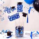 Pinkunn 20 Pcs 2026 Graduation Decorations Class of 2026 Graduation Table Centerpieces Glitter 3D Grad Cap Diploma Cake Topper Easy Assemble for 2026 Grad Party Supplies Decorations(Blue)