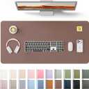 YSAGi Leather Desk Protector, Office Mat, Large Mouse Mat, Non-Slip PU Leather Blotter, Laptop Pad, Waterproof Writing Pad for Office and Home (Chocolate, 31.5" x 15.8")