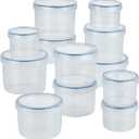 LOCK & LOCK Easy Essentials Food Storage Bin Set/Airtight Container Lids/BPA-Free/Dishwasher Safe, 24 Piece - Clear