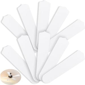 10Pcs Replacement Fan Blades for 42 52 Ceiling Fan Waterproof Weatherproof Fan Blades Replacement for Broken Substitution Replacing Indoor Outdoor Summer (White,42 Inch)