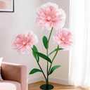 5.9 FT Giant Flowers Decoration with Stand, Large Soft Pink Standing Flowers, 3-Pack Artificial Floral Decor for Indoor Home, Living Room, Party, Event, Photo Backdrop & Home Decoration