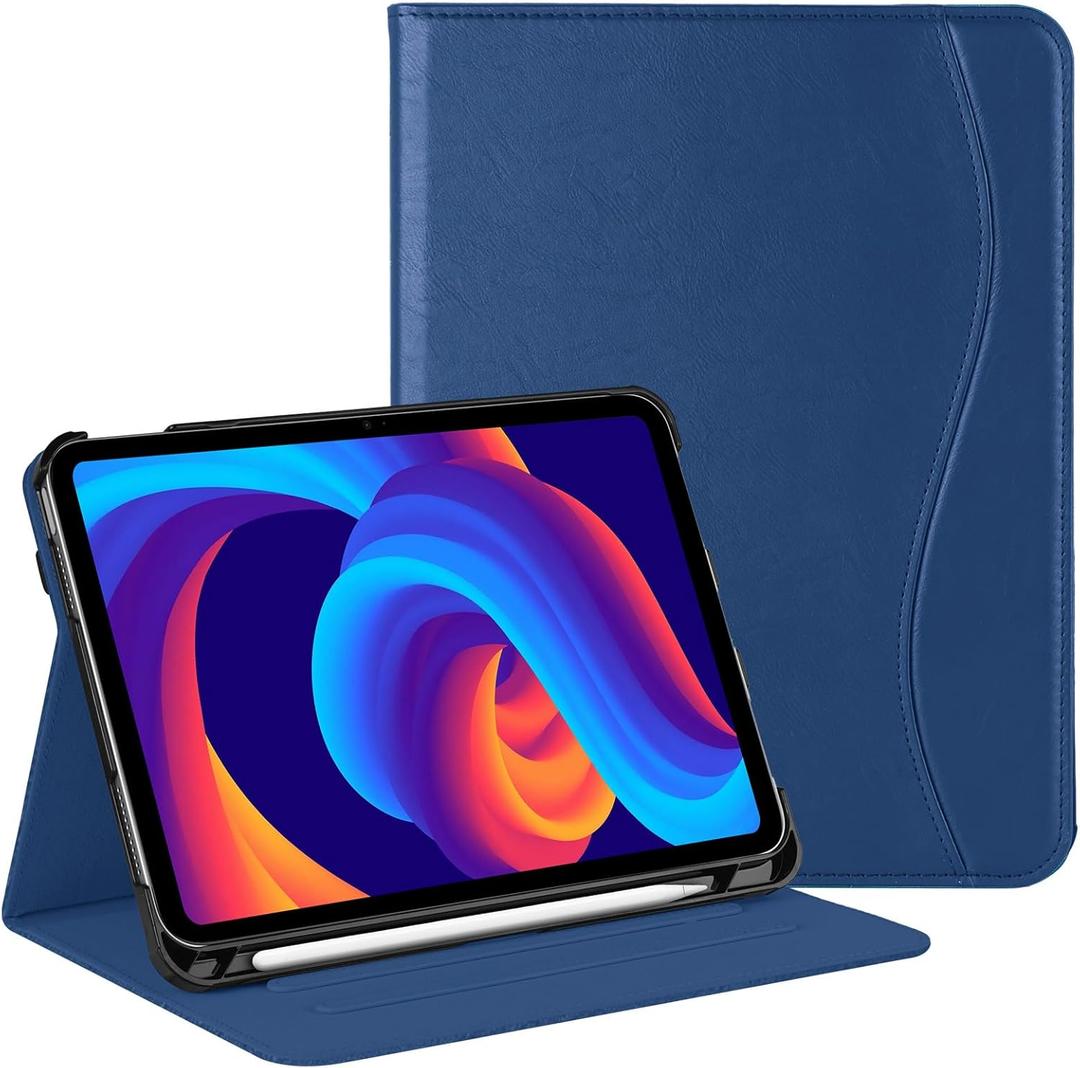 Protective Case for iPad (A16) 11th Generation 11 Inch (2025) & iPad 10th Generation 10.9 Inch (2022), Multi-Angle Viewing Stand Cover with Pen Holder & Pocket for iPad 11 inch,Navy