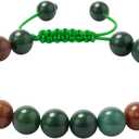 Crystal Bracelet Adjustable for Women Men (Bloodstone)