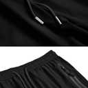 Men's Lightweight Quick Dry Hiking Running Pants Outdoor Sports Breathable Zipper Pockets Athletic Work Pants (Black, L)