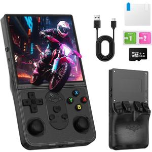 R36 PROMAX Retro Handheld Game Console,4.0 Inch FullLamination IPS Screen Retro Gaming Console,Linux System,Builtin 64GB Memory Retro Game Console,Portable Arcade Video Gaming Console