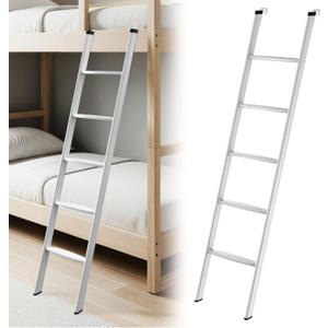 JY PERFORMANCE RV Bunk Bed Ladder, 60 Inch Anti-Slip Bunk Ladder, Heavy Duty 450lbs Max Capacity, Extra Wide Footsteps, Integrated Hooks for Camper Motorhome Trailer, White