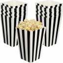48 Pcs Black Striped Popcorn Boxes 5.51 X 5.51 X 0.19 in Foldable Paper Popcorn Containers for Movie Nights Party Favors Wedding Dessert Tables Candy and Cookie Serving