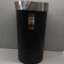 Umbra Vento Kitchen Trash Can with Open Top, Large 16-Gallon (62 L) Capacity, Black/Nickel