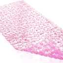 Bath Tub and Shower Mats, Non-Slip Pebble 35 x 16 Inches Machine Washable Bathtub Mat with Drain Holes, Suction Cups for Bathroom (Clear Pink)