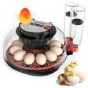 12 Egg Incubator for Hatching Eggs, Automatic Turner with Digital Temperature Humidity Control, 360 Clear View Lid, Auto Water Refill & Built-in Candler for Chicken Duck Quail Birds