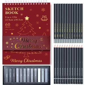 Fuxi Art Supplies for Teens 14-16 Girls, Professional Sketch Book and Pencils Set, Gifts for Sketch Artists with Stocking Stuffers.