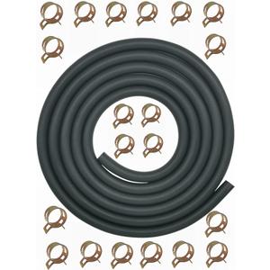 YAMAKATO 10 Feet 5/16 Inch ID Fuel Line Hose Rubber w/ 20 Clamp