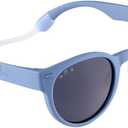 ROSHAMBO Unbreakable Baby Sunglasses - Italian Made Polarized with Strap - BPA Free Boys Girls - Round Shades
