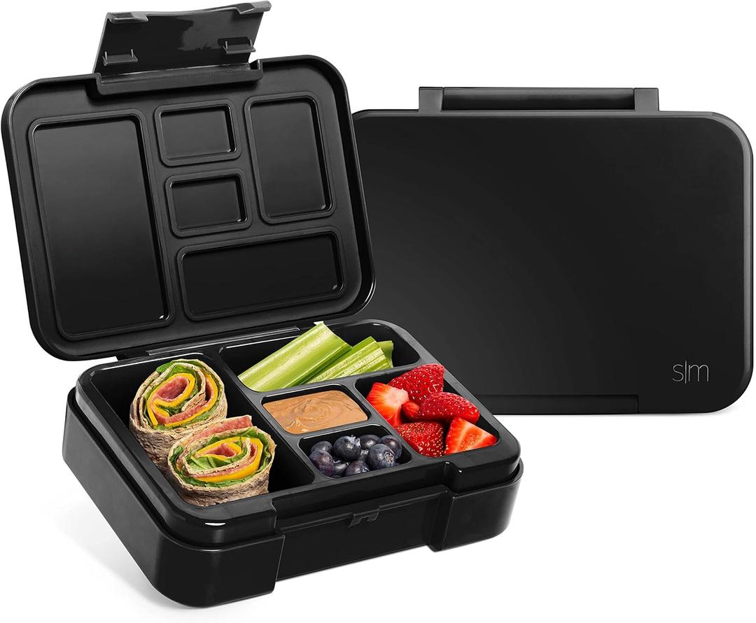 Simple Modern Bento Lunch Box for Kids, BPA Free, Leakproof, Dishwasher Safe, Lunch Container for Boys, Toddlers, Porter Collection, 5 Compartments, Midnight Black (30oz Bento Box, -Midnight Black)