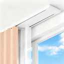 Double Row Ceiling Mount Curtain Track Rods for Windows,White 3-6FT Adjustable Floor to Rieles Para Cortinas Corredizas de Techo with Curtain Slider Rieles Para Cortinas for Hotel Hospital