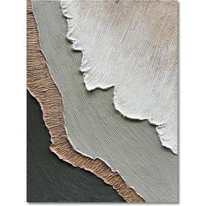 NANKAI Art Hand-Painted Beach Wave Landscape Oil Painting 40x28 Inch Abstract Wall Decorative Art (Nkhb078)