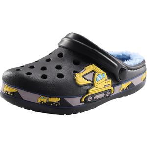 Kids Clogs for Boys Girls Lightweight Slip-On Sandals Water Shoes Beach Pool Slippers for Toddler/Little Kid (Black)