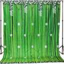 8x10ft. Traditional Indian Pooja Green Floral Fancy Fabric Backdrop for Wedding,Reception,Engagement,Housewarming, Diwali,Ganapati,Baby Shower,Bridal Shower,haldi Ceremonies Party Decorations
