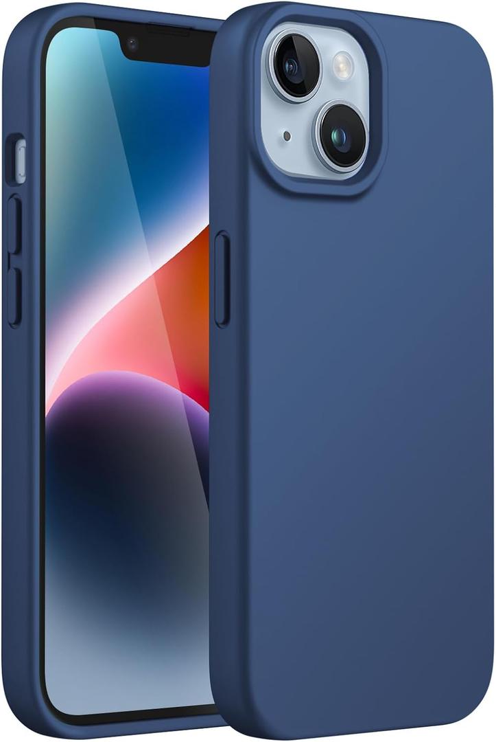 JETech Silicone Case for iPhone 14 6.1-Inch Phone Case Cobalt Blue | Silky-Soft Touch, Full-Body Protective, Shockproof Cover, with Microfiber Lining