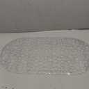 WELTRXE Pebbles Bath Mat Clear Non-Slip Bathtub Mat with Suction Cups, Drain Holes for Bathroom Showers, Tub, Machine Washable, BPA, Latex Free Safe Shower Mats, Oval 27 x 14 Inch